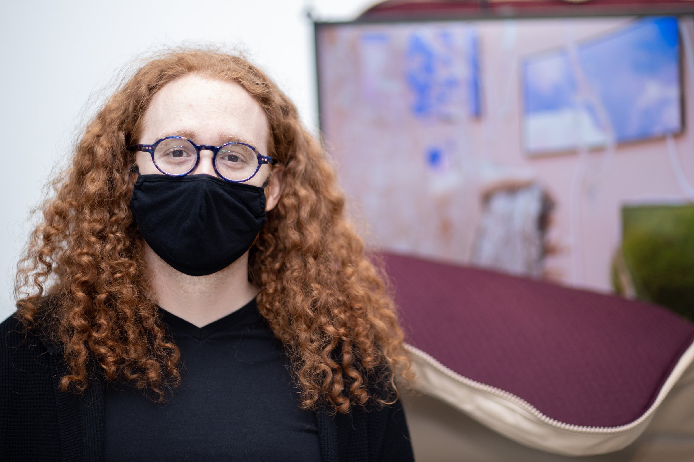 Tangible Data — gallery visitor viewing the installation