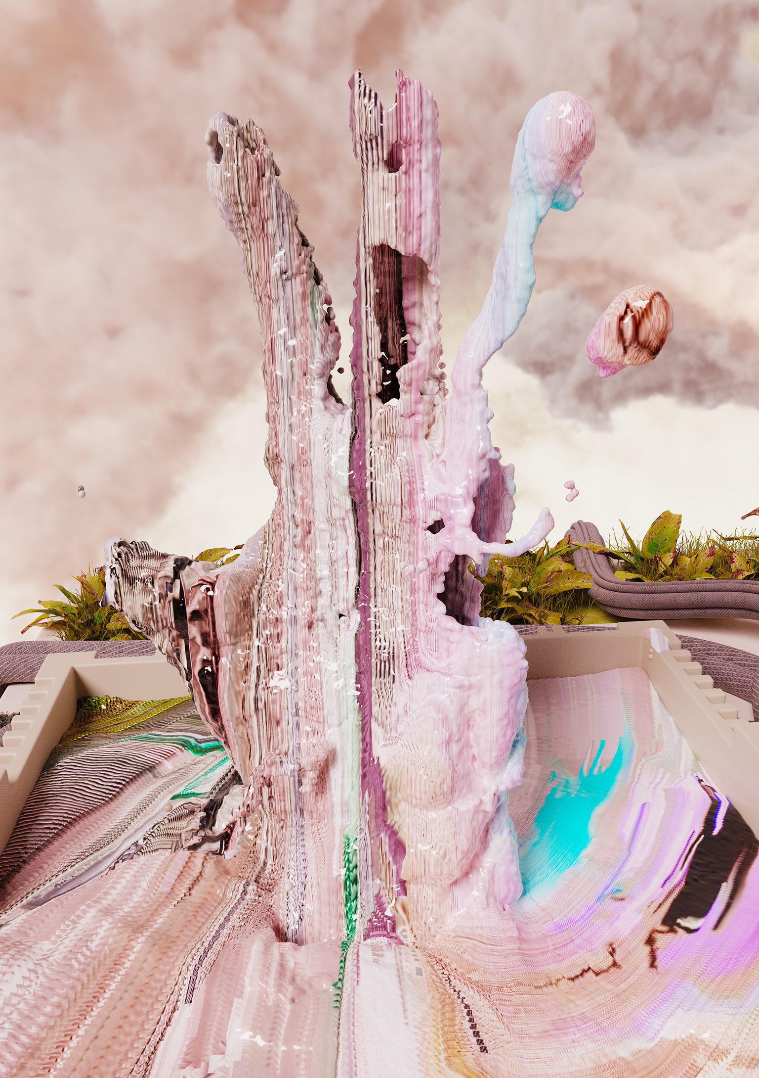 Tangible Data — Baron Lanteigne installation at Galerie Art Mûr, modified screens and electronic infrastructure