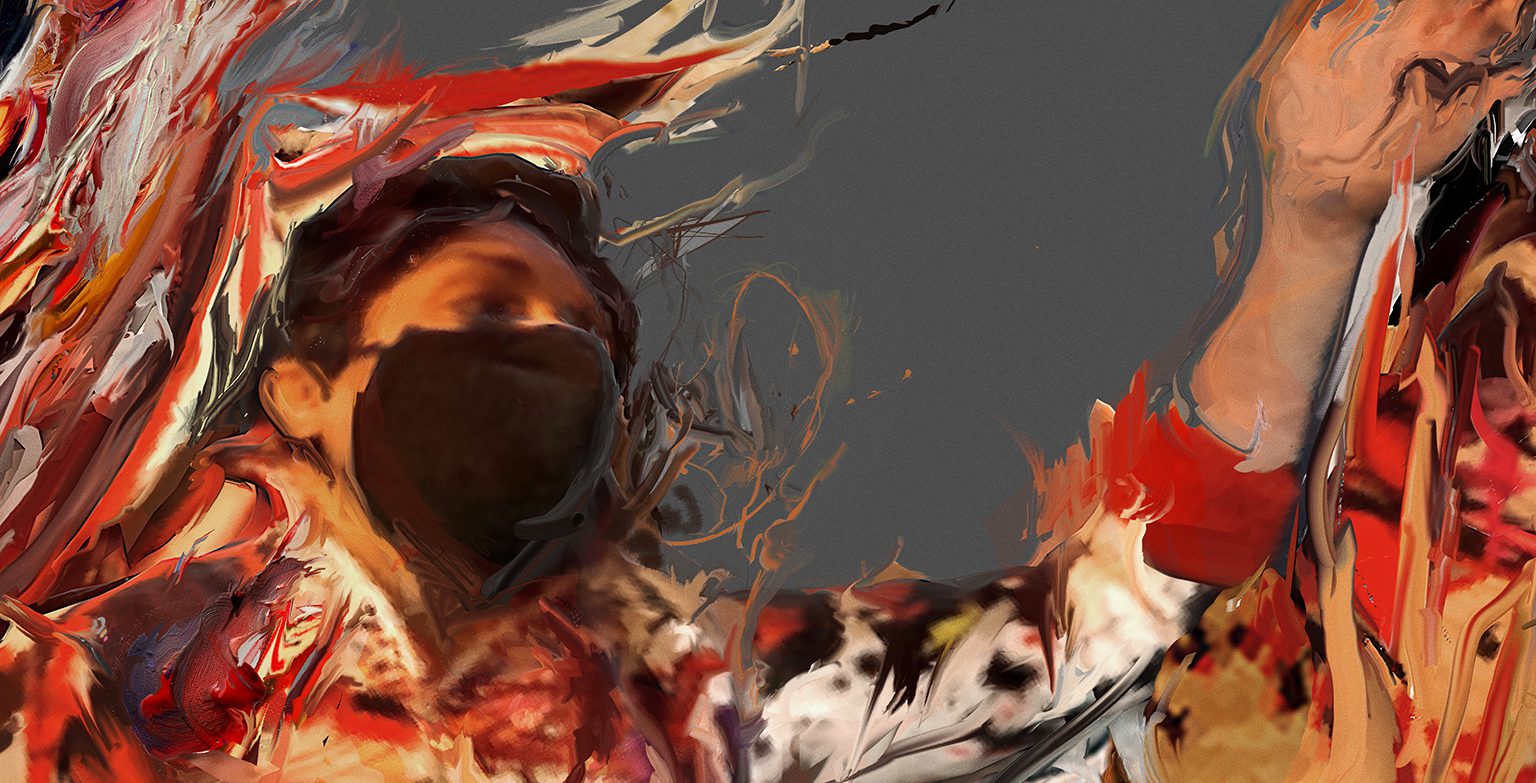 A Constructive Instability — work detail, dematerializing forms and dense movement