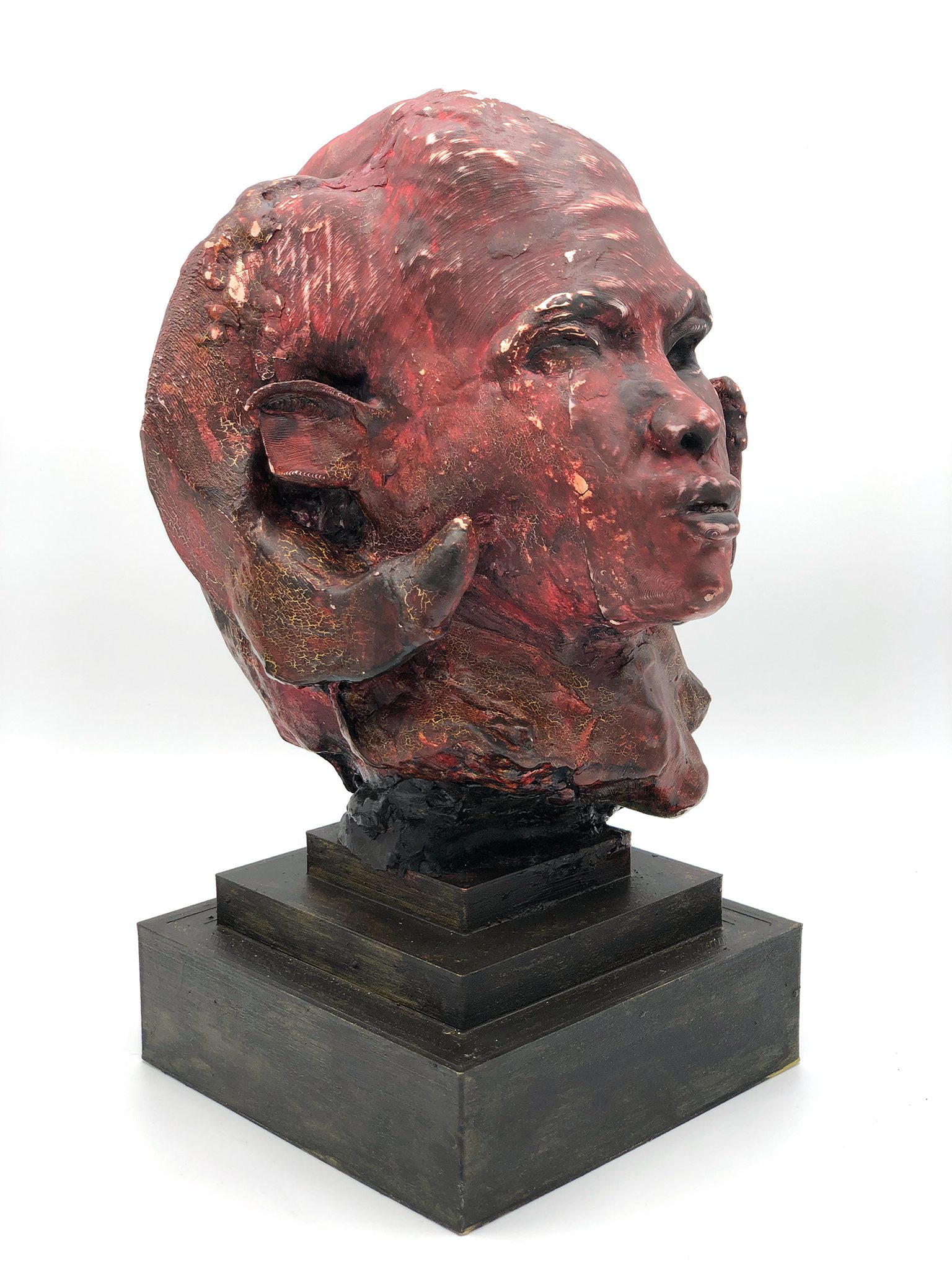 Auriea Harvey — RAM Ancestor Red, 3D sculpture of mythological ram creature in deep red