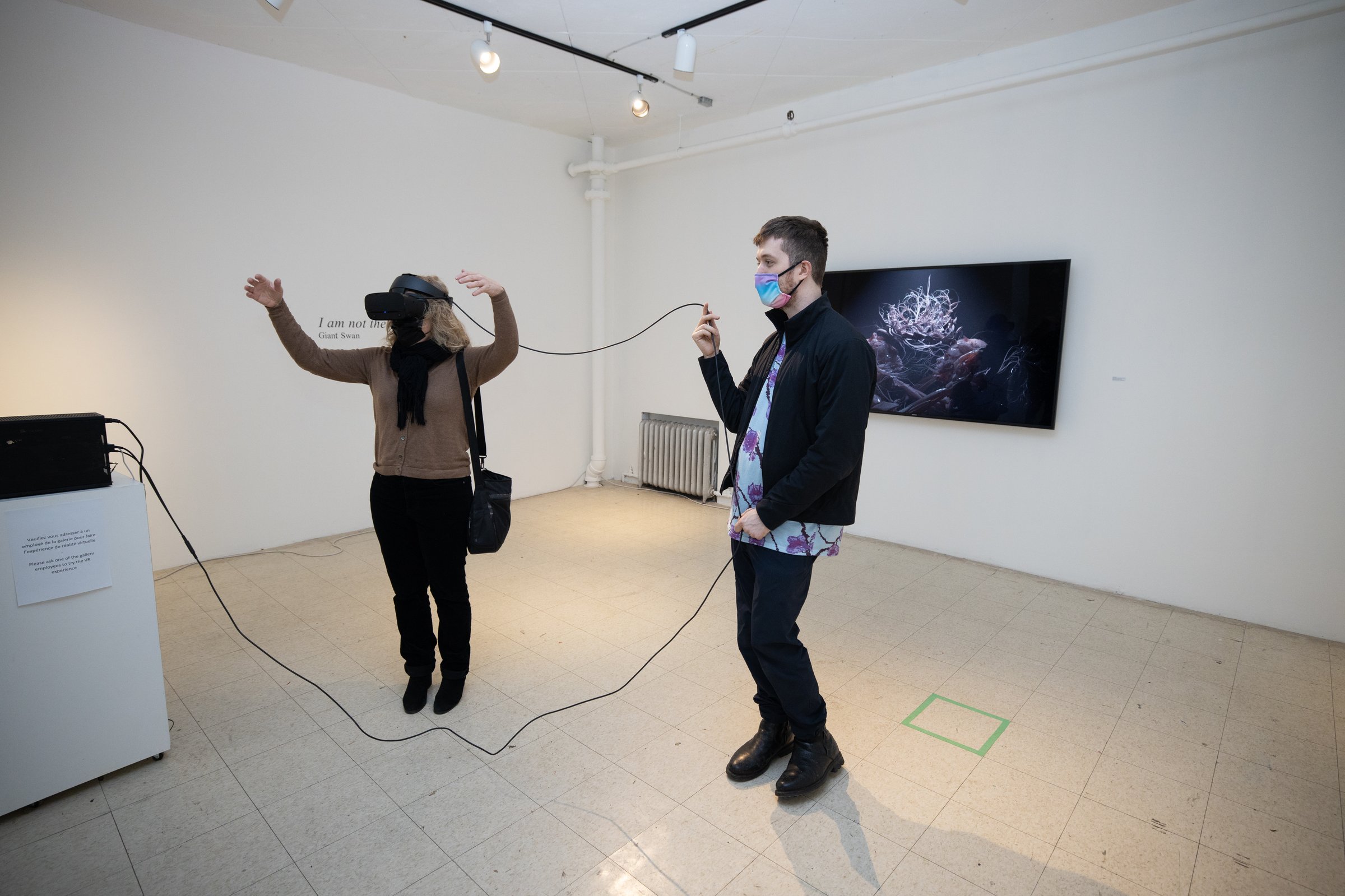 I am not the only hatchling — gallery opening, visitors with artwork