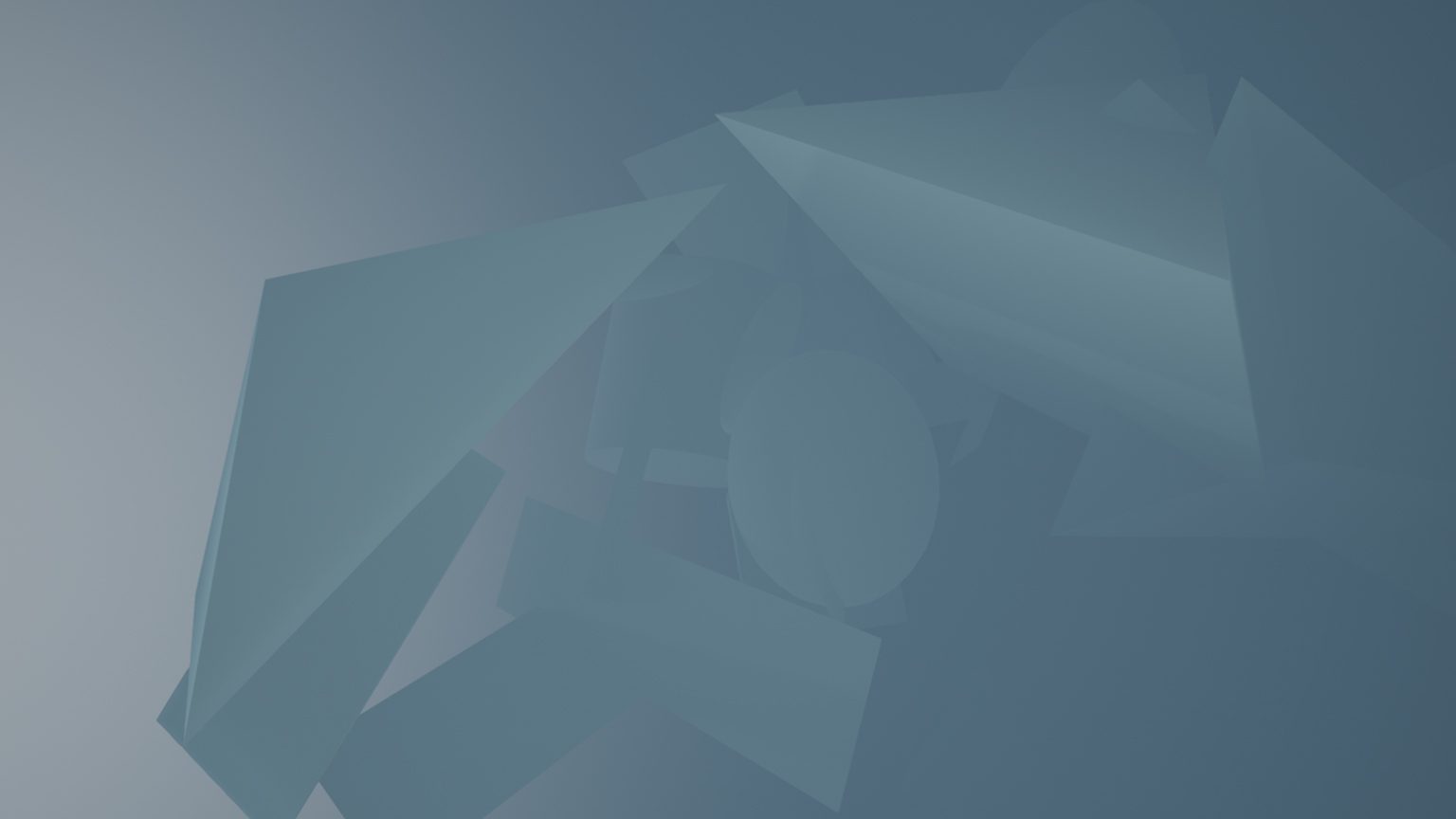 Habitats — VR screenshot, minimalist architectural forms floating in digital void