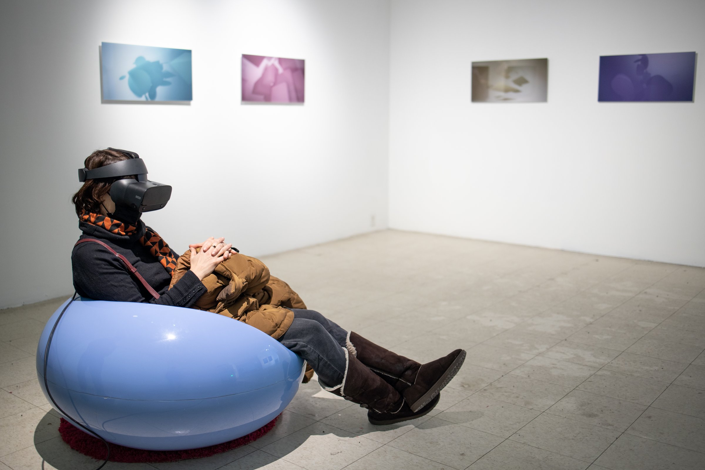 Habitats — gallery installation with VR headset station