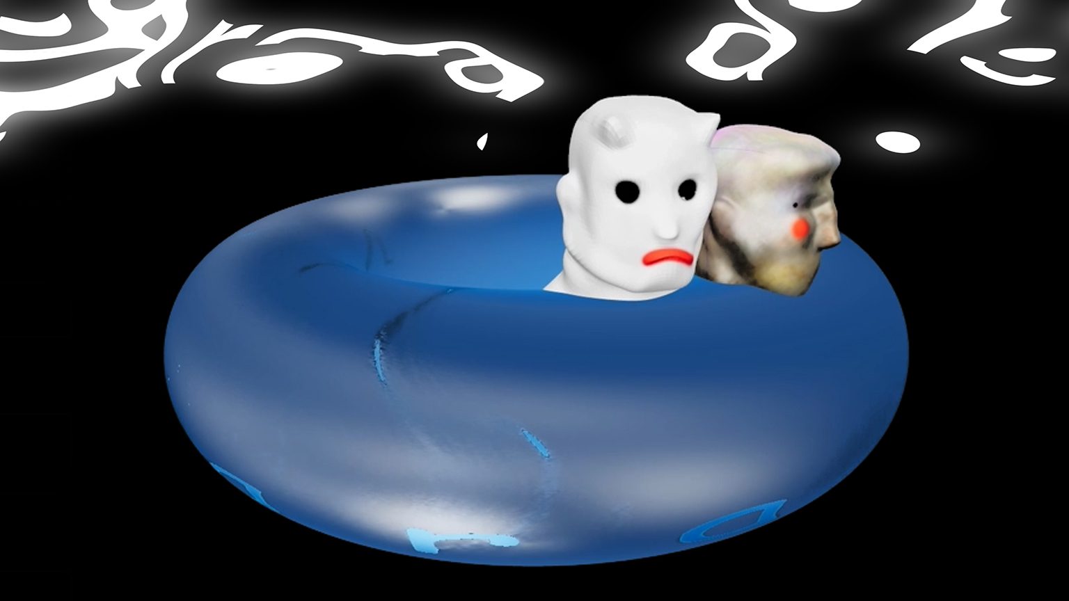 Swimmer's Canyon — VR screenshot, canyon environment with mysterious structures and spatial phenomena