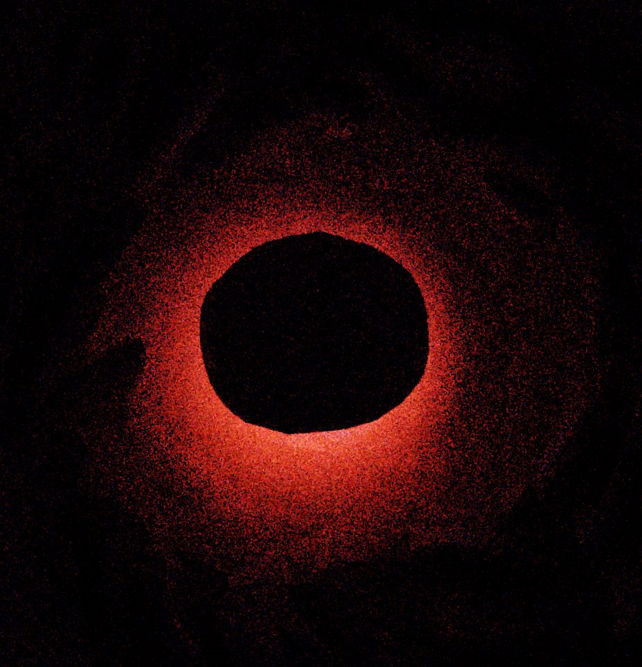 Gloam — red eclipse, light bleeding around a dark organic void